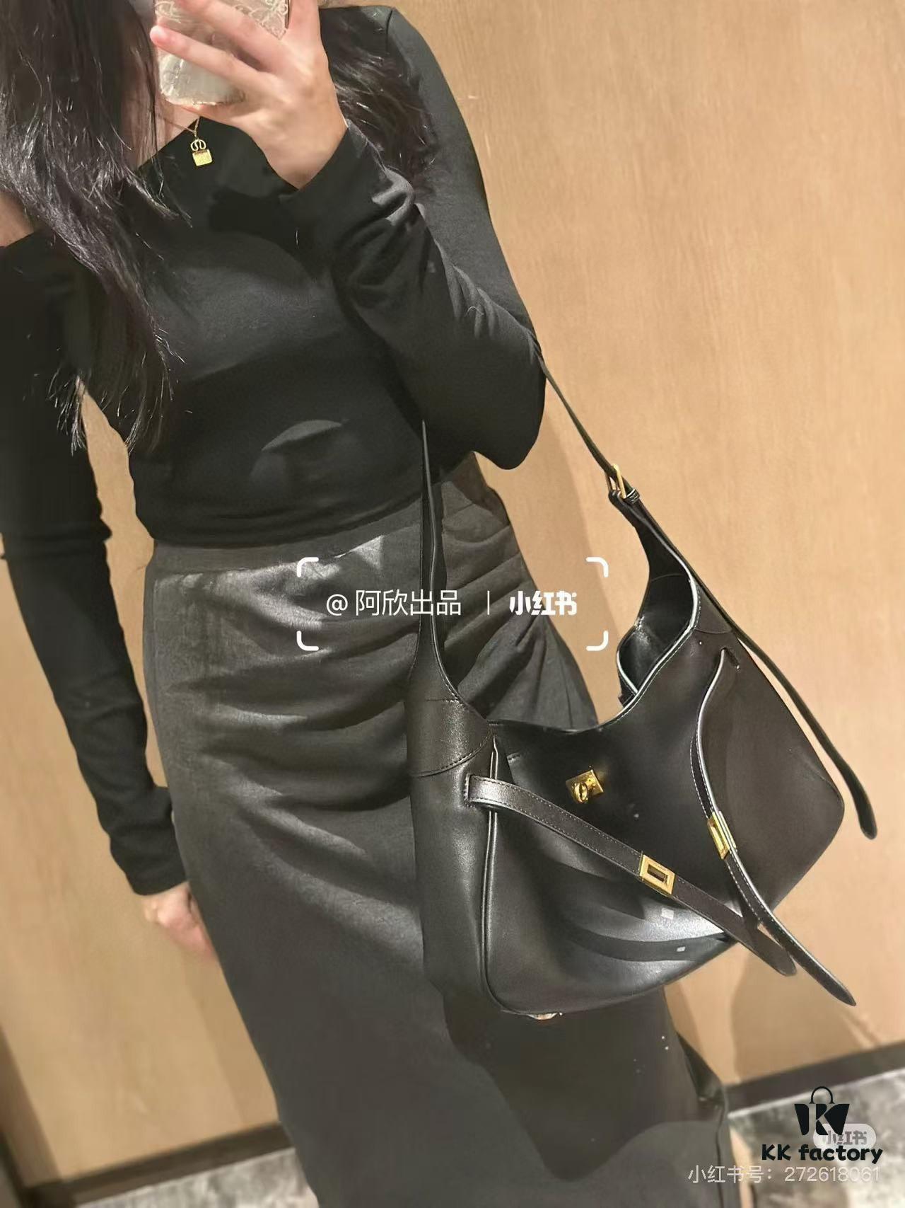 69310c40908475d562cd8e88 New BALENCIAGA Winter 24 Collection Re-See Shoulder Bucket Bag, Full-Grain Leather, Minimalist Luxury Design, Upcycled Motorcycle Glove Clutch with Keychain Closure, Effortlessly Chic Oversized Look