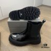 69310ca2908475d562cd8e9c Balenciaga Tractor Outsole Split Pearl Calfskin Thick-Soled Short Boots