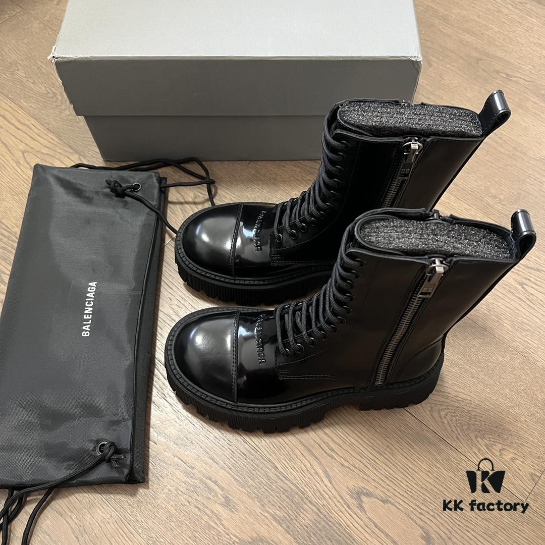 69310ca2908475d562cd8e9d Balenciaga Tractor Chunky Leather Lace-Up Ankle Boots