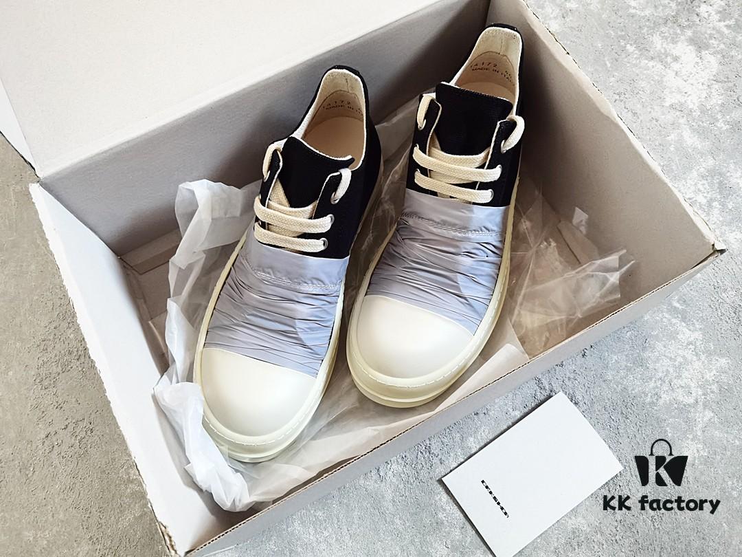 69310d0b908475d562cd8ea8 Rick Owens DRKSHDW Low-Top Canvas Gray Pleated Shoes
