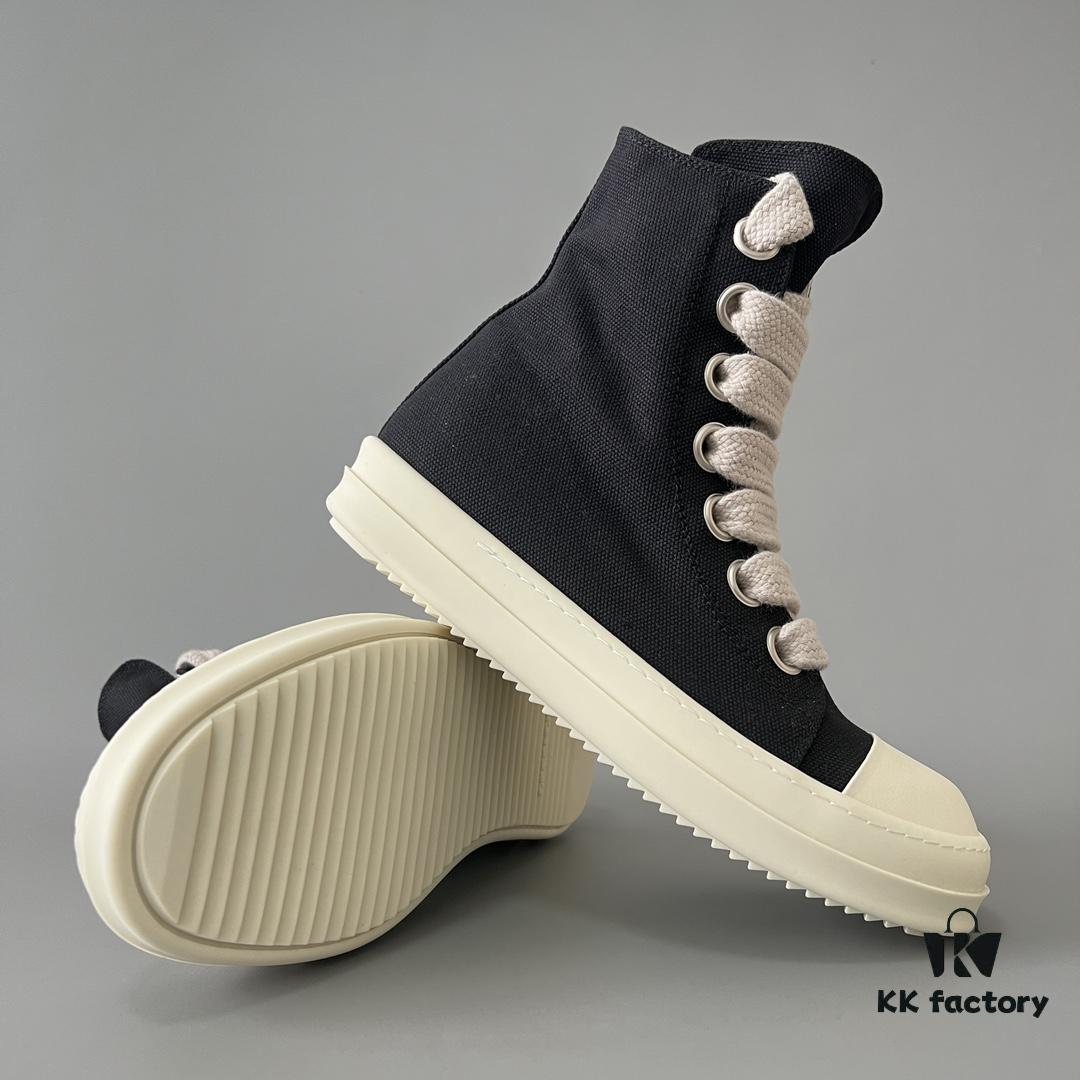 69310d1a908475d562cd8eab Rick Owens DRKSHDW Canvas High-top Lace-up Sneakers with Chunky Sole