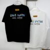 69310d94908475d562cd8ebe LOUIS VUITTON Graffiti Print Logo Round Neck Short Sleeve T-Shirt Unisex Casual Loose Fit