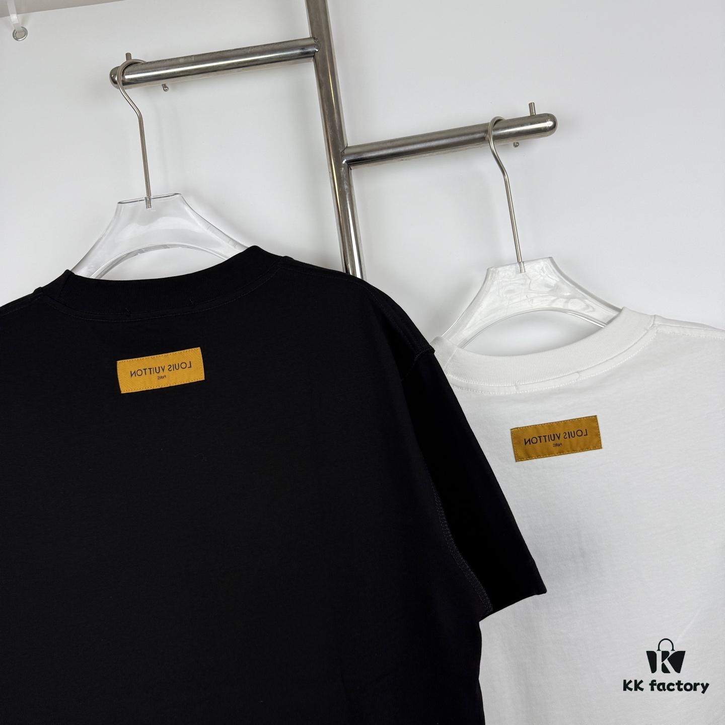 LOUIS VUITTON Classic Graffiti Print Logo Round Neck Short Sleeve T-Shirt Unisex Couples Style Loose Fit