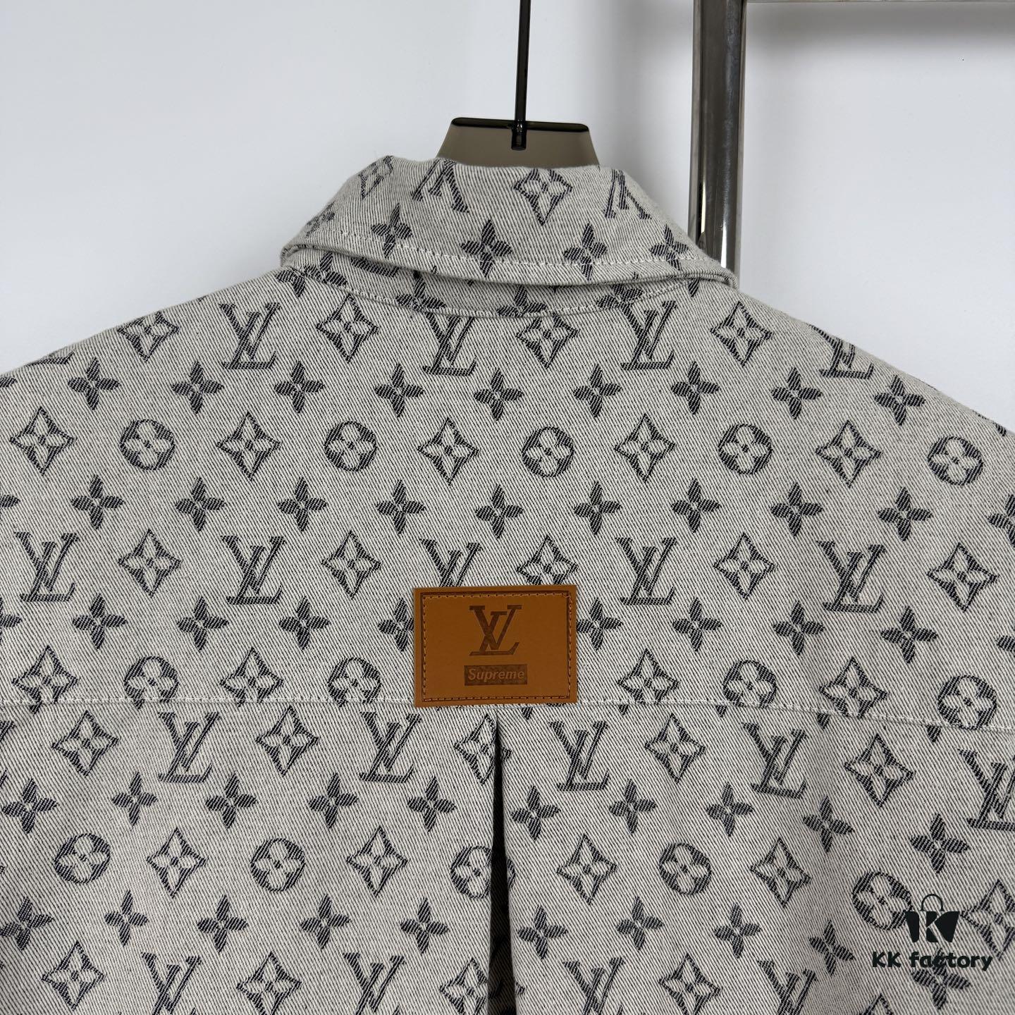 69310da4908475d562cd8ec2 New Louis Vuitton Monogram Jacquard Denim Shirt Unisex Oversized Long Sleeve Jacket