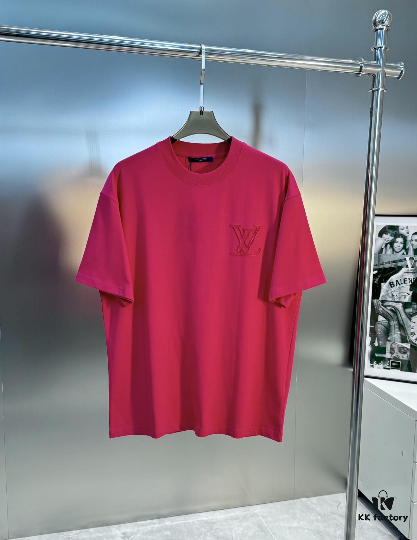 69310eeb908475d562cd8ef9 LV-Inspired 25S New Streetwear Short Sleeve T-Shirt, Unisex Design with 3D Embroidered Logo, Premium 40s 260g Cotton Fabric