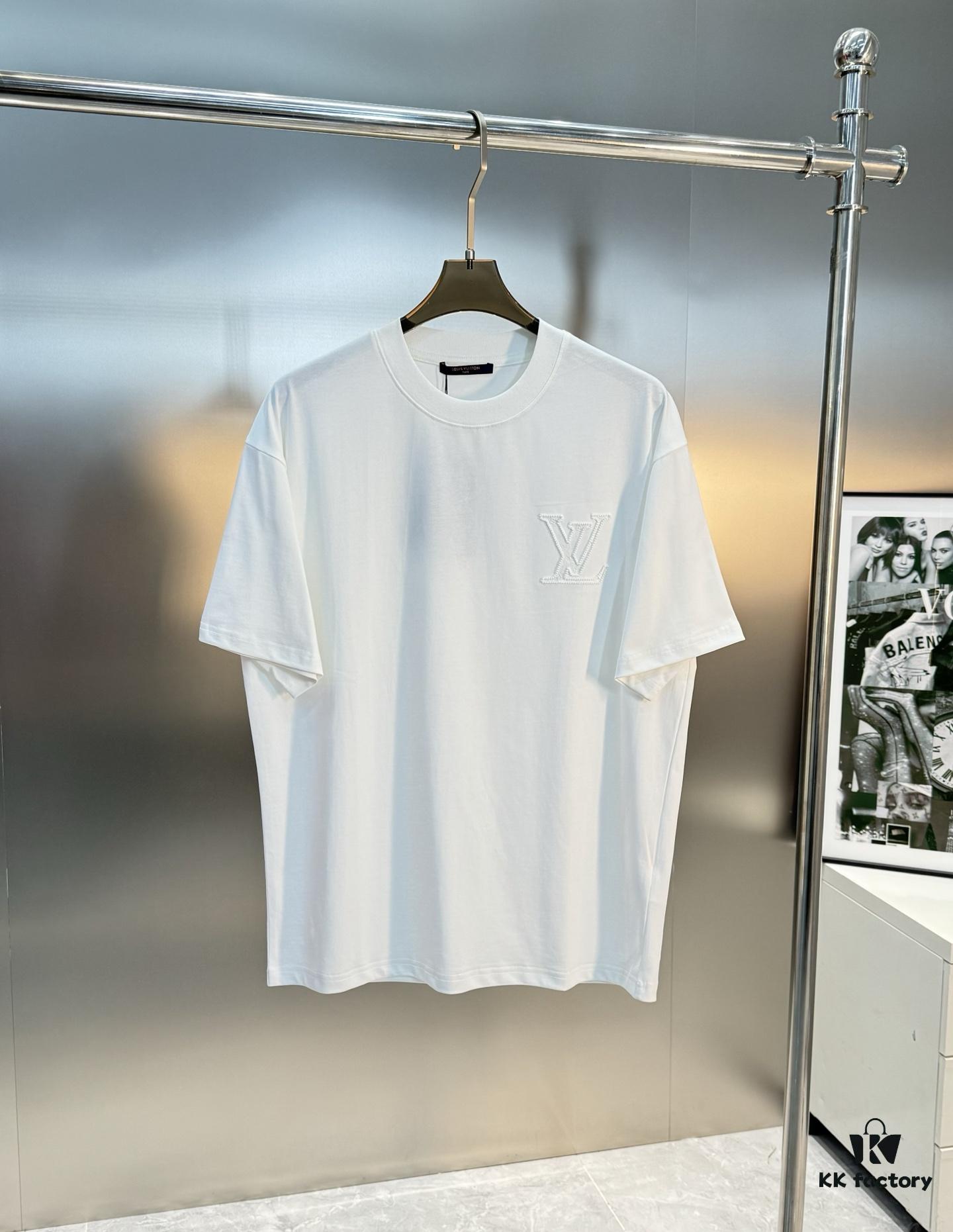 69310ef2908475d562cd8efb LV-Inspired 25S New Streetwear Short Sleeve T-Shirt, Unisex Design with 3D Embroidered Logo, Premium 40s 260g Cotton Fabric