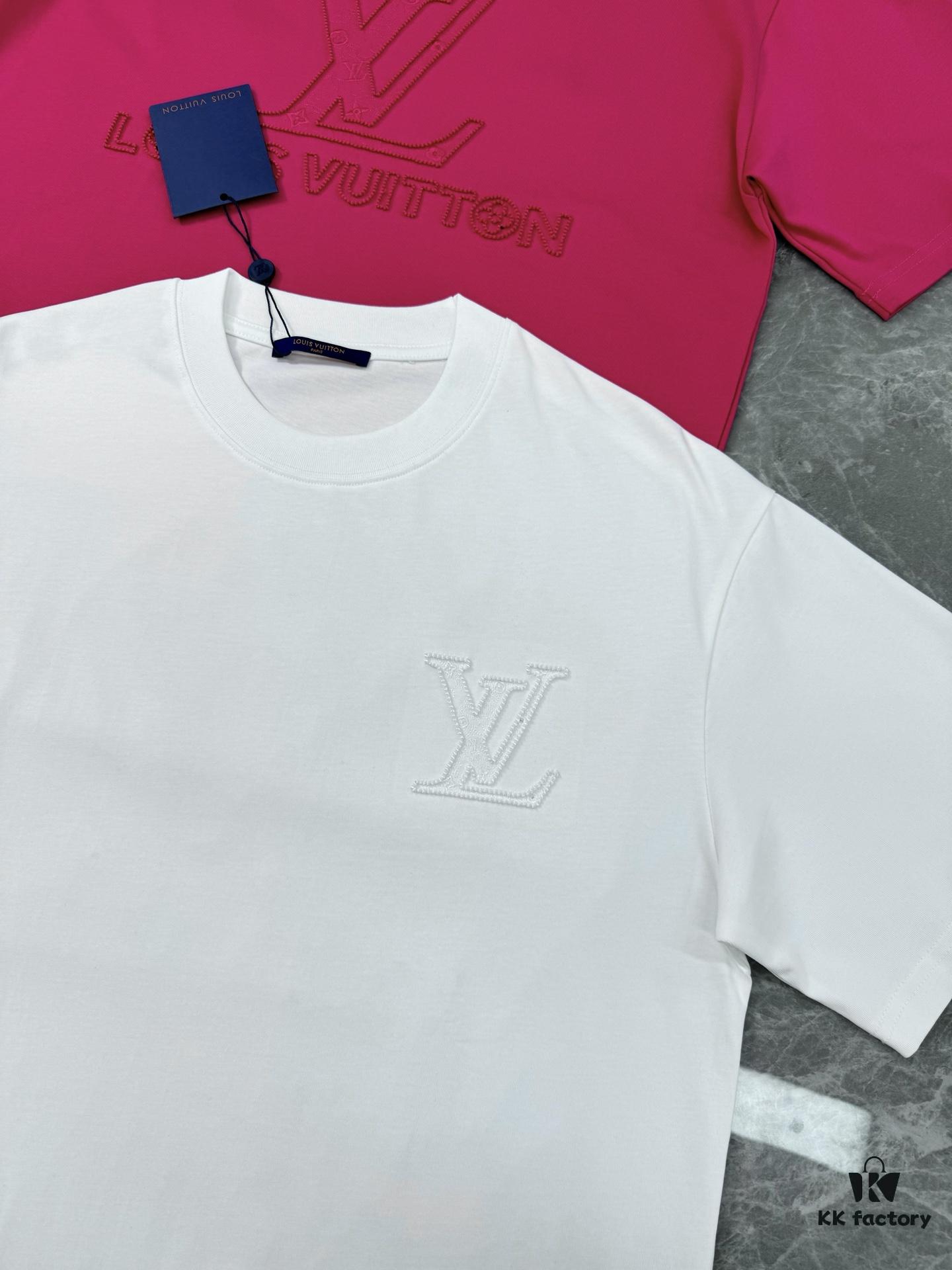 69310ef9908475d562cd8efd LV-Inspired 25S New Streetwear Short Sleeve T-Shirt, Unisex Design with 3D Embroidered Logo, Premium 40s 260g Cotton Fabric