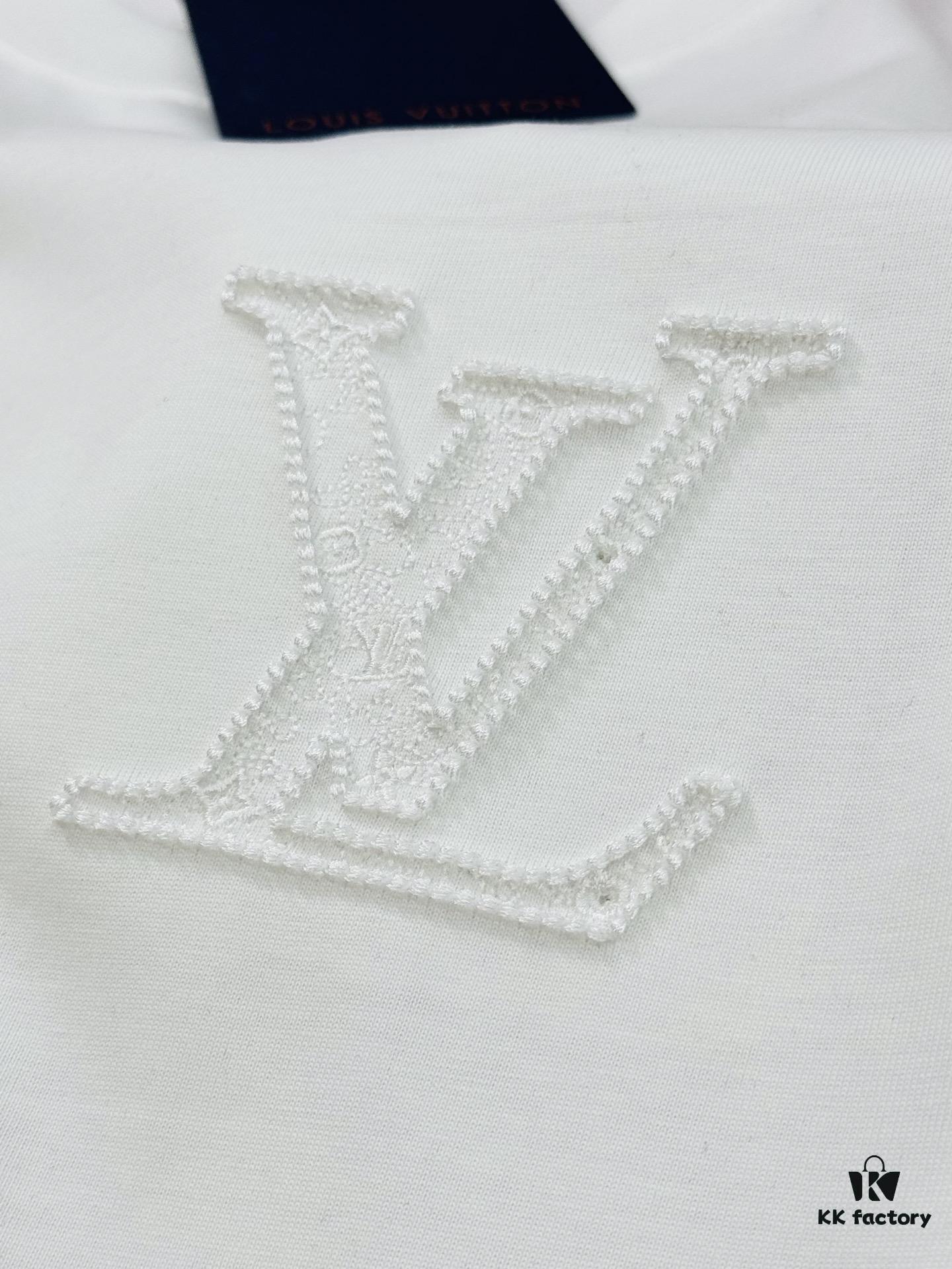 69310eff908475d562cd8efe LV-Inspired 25S New Streetwear Short Sleeve T-Shirt, Unisex Design with 3D Embroidered Logo, Premium 40s 260g Cotton Fabric