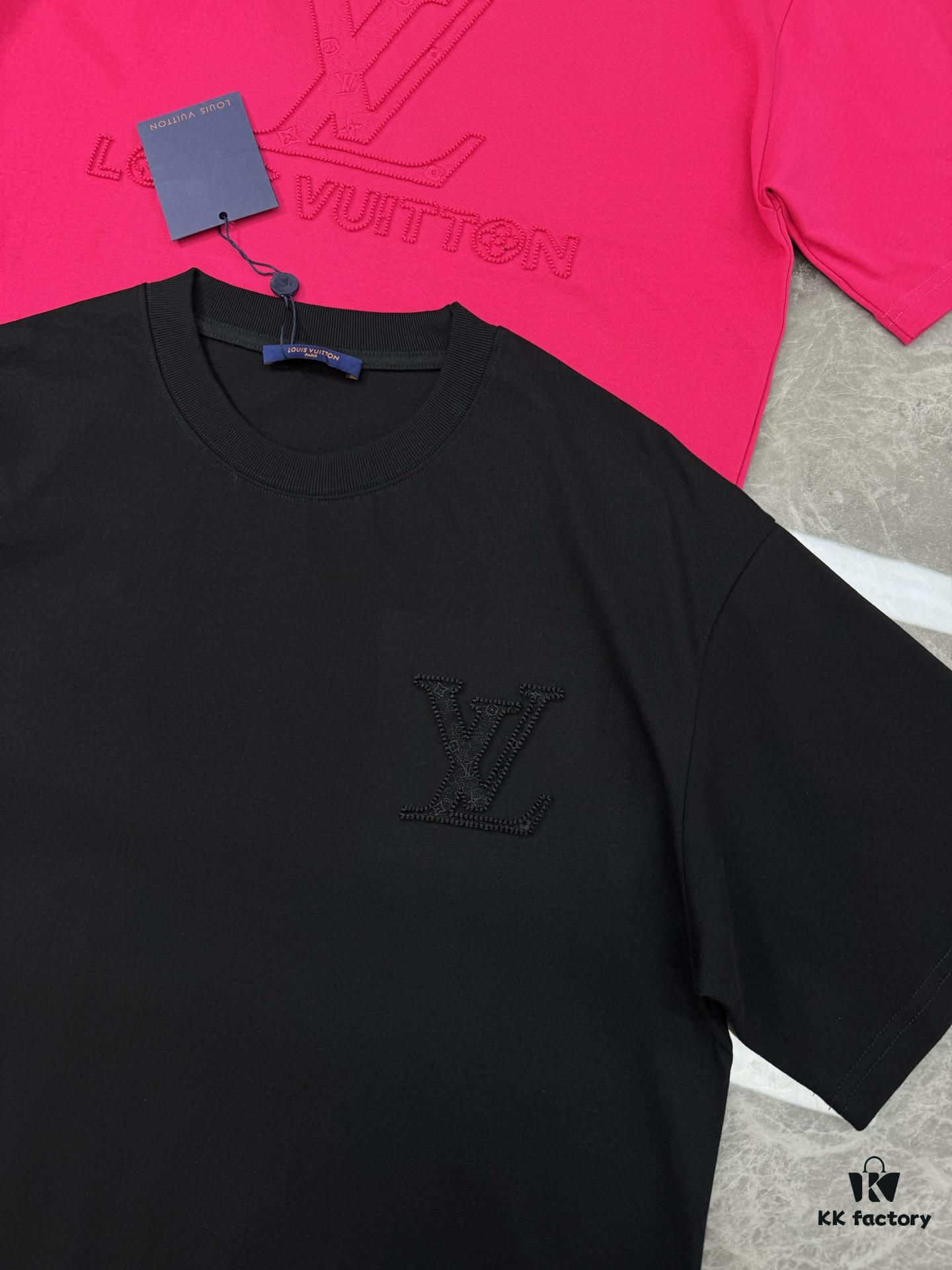 69310f1d908475d562cd8f05 LV Style 25S New Trendy Short Sleeve T-Shirt, Unisex Design with 3D Embroidered Logo, Premium 40'S 260G Cotton Fabric