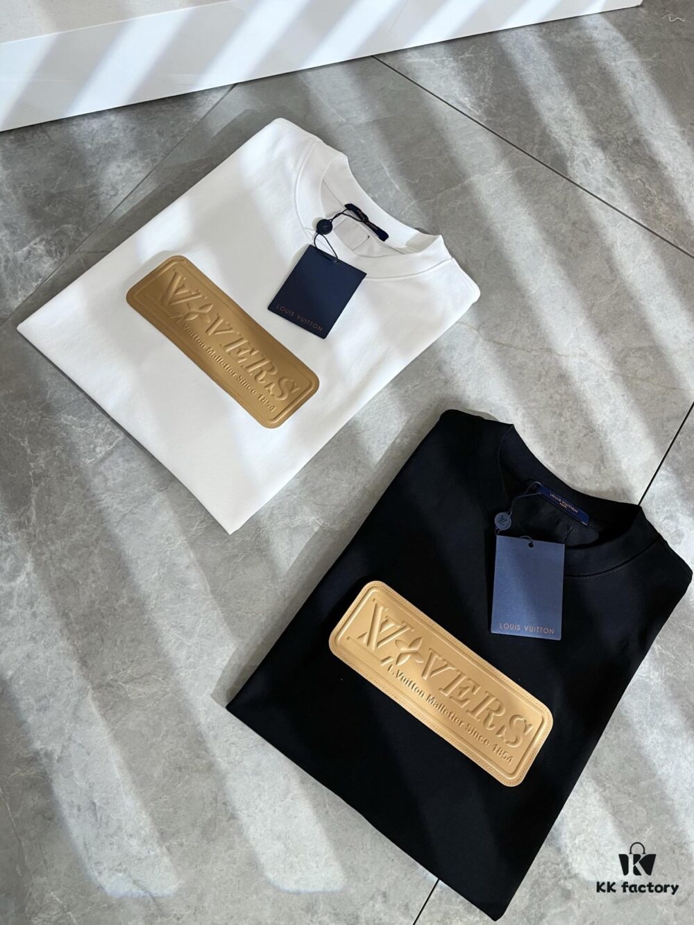 69310f63908475d562cd8f1e LouisVuitt Men and Women's Short-Sleeve T-Shirt with Logo Leather Patch - 2025 Spring/Summer New Arrival
