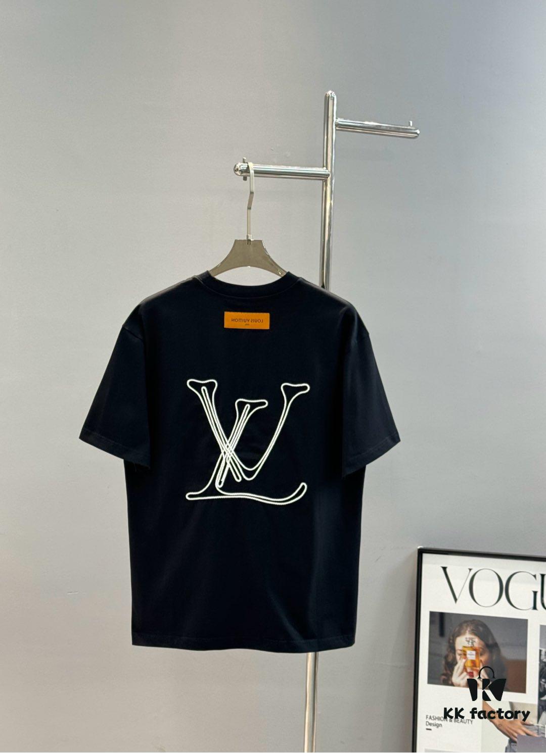 69311192908475d562cd8f64 Donkey Brand 25S New Streetwear T-Shirt Unisex – Heavy Embroidery Recommended! 260g Pure Cotton Fabric with 3D Embroidered Logo on Chest, Back Design Inspired by Classic LV Texture, Full Labels Included