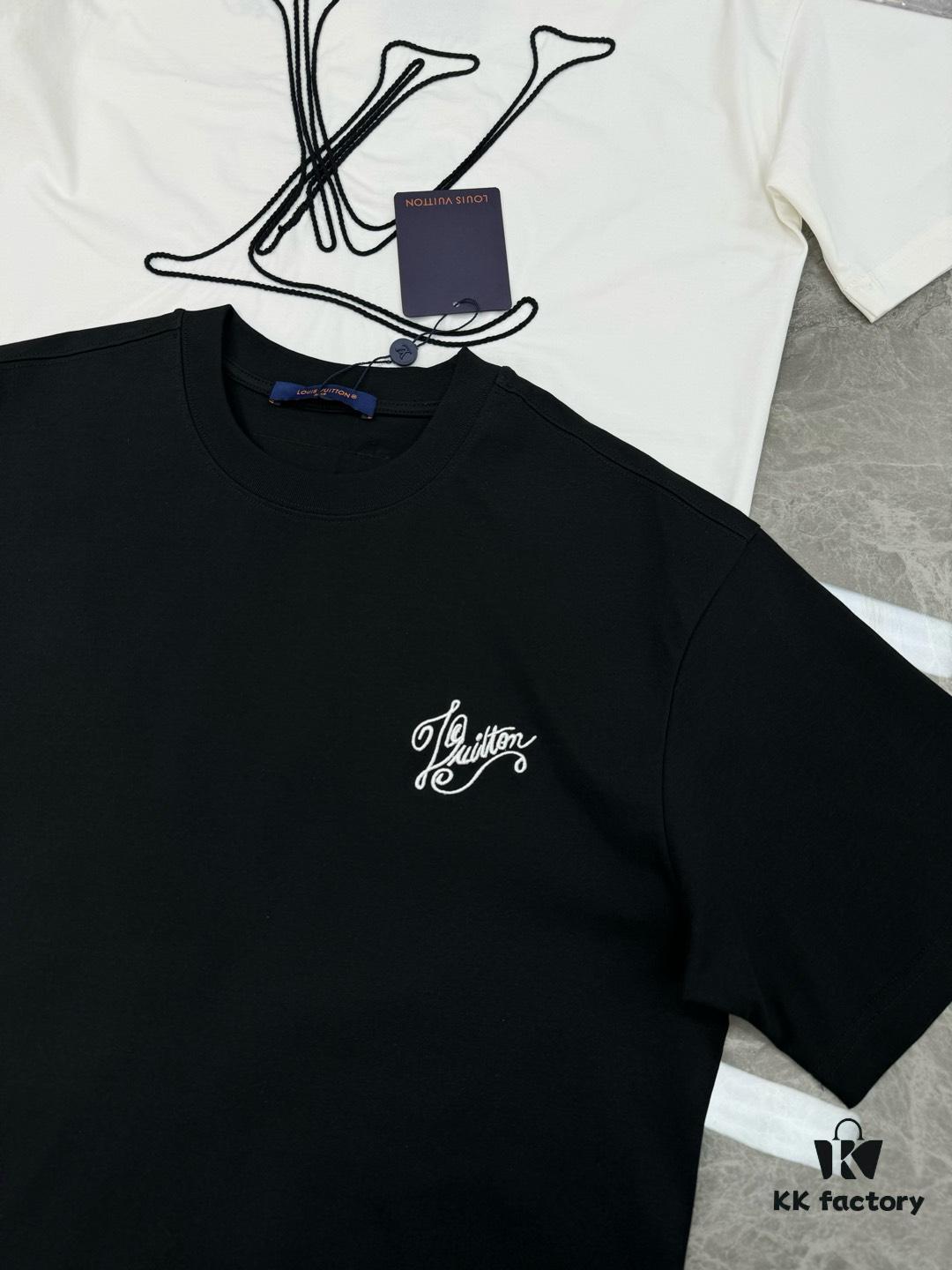 693111a2908475d562cd8f65 Donkey Brand 25S New Streetwear T-Shirt Unisex – Heavy Embroidery Recommended! 260g Pure Cotton Fabric with 3D Embroidered Logo on Chest, Back Design Inspired by Classic LV Texture, Full Labels Included