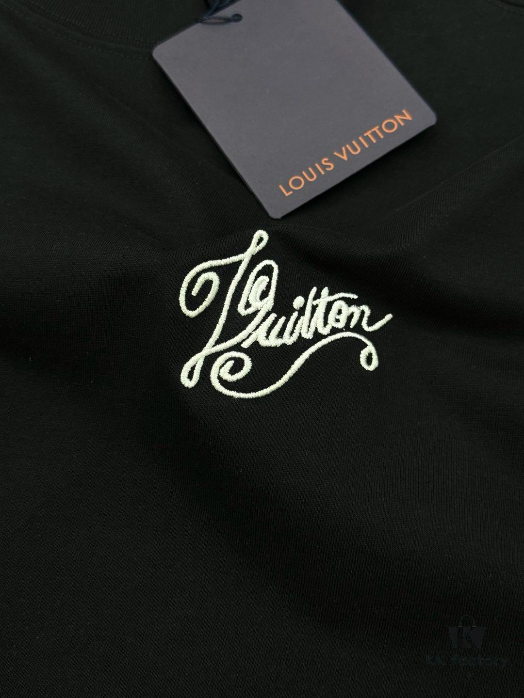 693111a7908475d562cd8f66 Donkey Brand 25S New Streetwear T-Shirt Unisex – Heavy Embroidery Recommended! 260g Pure Cotton Fabric with 3D Embroidered Logo on Chest, Back Design Inspired by Classic LV Texture, Full Labels Included