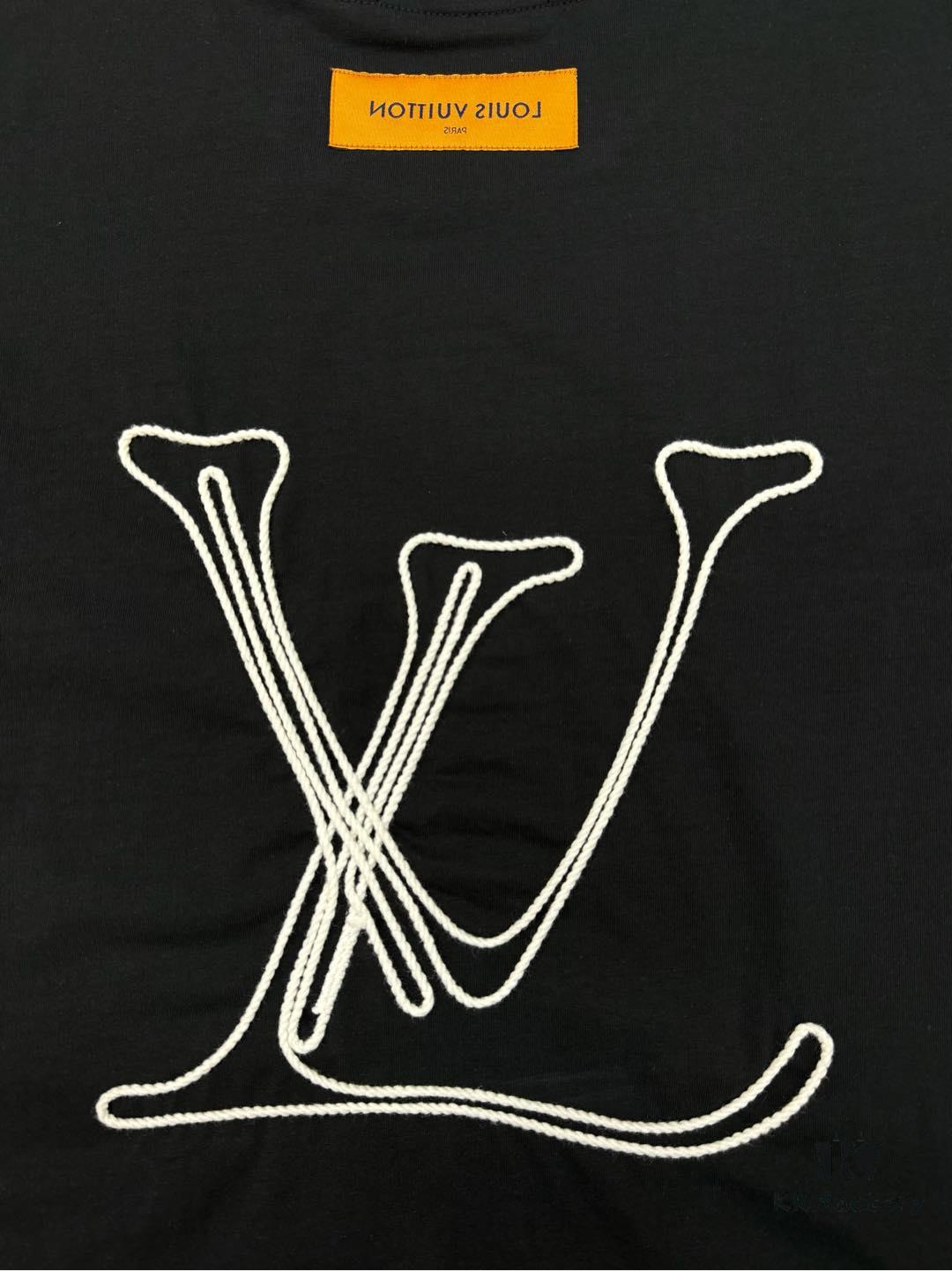 693111ad908475d562cd8f67 Donkey Brand 25S New Streetwear T-Shirt Unisex – Heavy Embroidery Recommended! 260g Pure Cotton Fabric with 3D Embroidered Logo on Chest, Back Design Inspired by Classic LV Texture, Full Labels Included