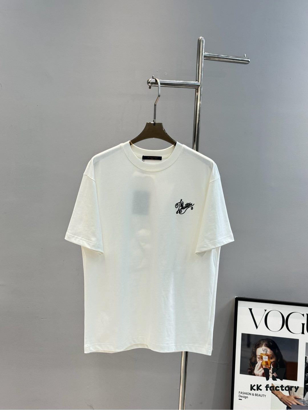 693111b4908475d562cd8f68 Donkey Brand 25S New Streetwear T-Shirt Unisex – Heavy Embroidery Recommended! 260g Pure Cotton Fabric with 3D Embroidered Logo on Chest, Back Design Inspired by Classic LV Texture, Full Labels Included