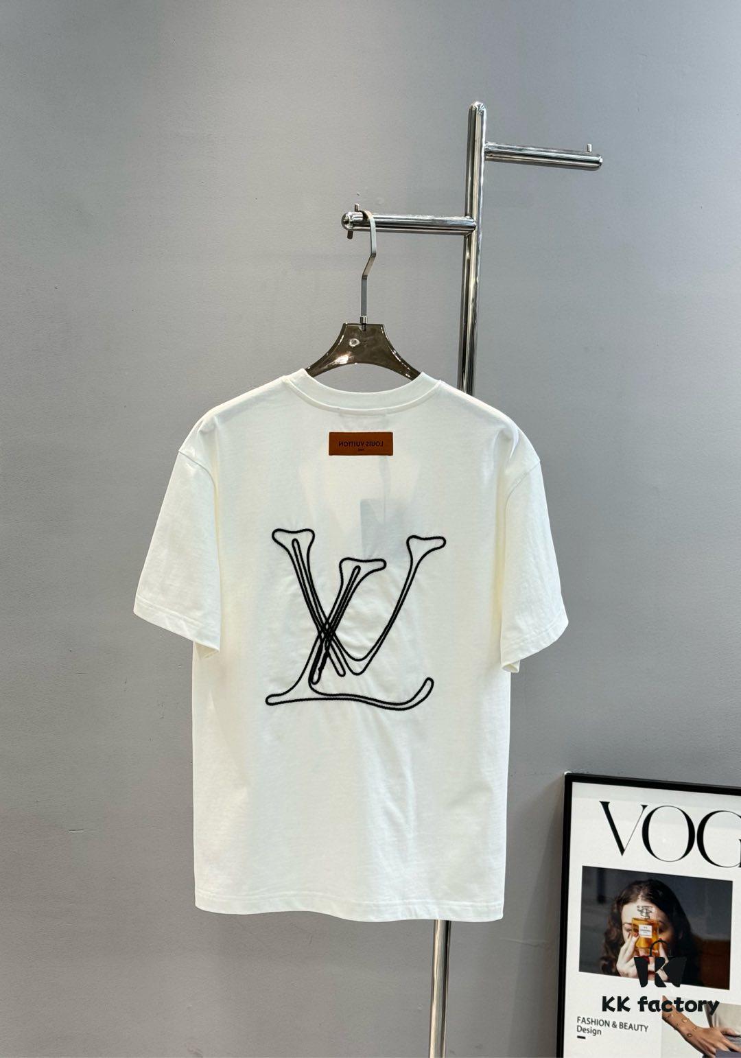 69311217908475d562cd8f82 Donkey Brand 25S New Streetwear T-Shirt Unisex – Heavy Embroidery Recommended! 260g Pure Cotton Fabric with 3D Embroidered Logo on Chest, Back Design Inspired by Classic LV Texture, Full Labels Included