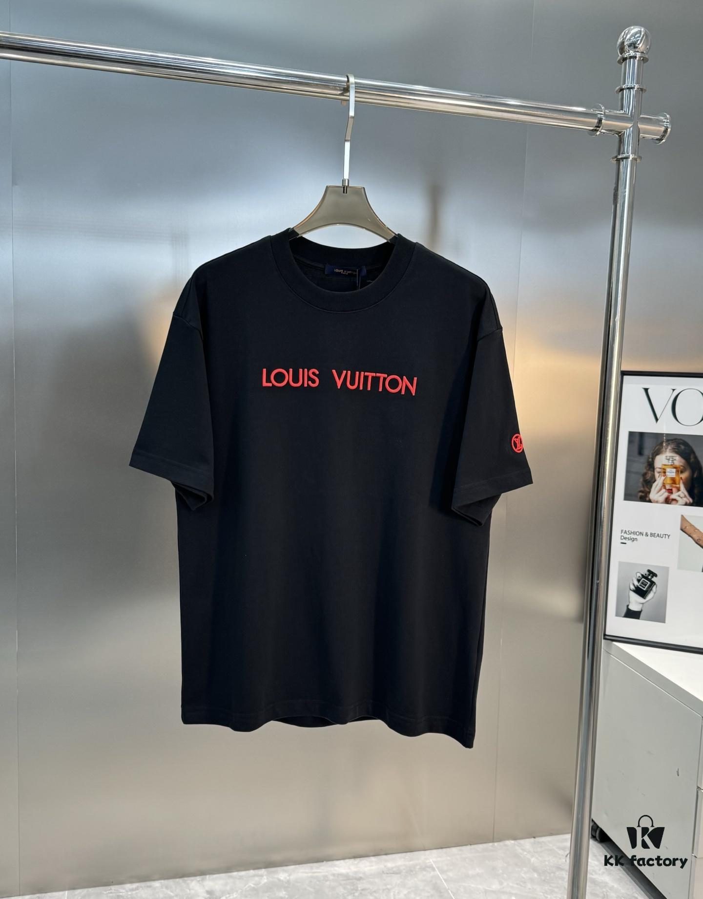 6931128b908475d562cd8f9d LV-Inspired 2025 New Fashion Short Sleeve T-Shirt, Unisex Design with 3D Embroidered Logo, Premium 40-Single 260g Cotton Fabric, Stylish and Highly Recognizable