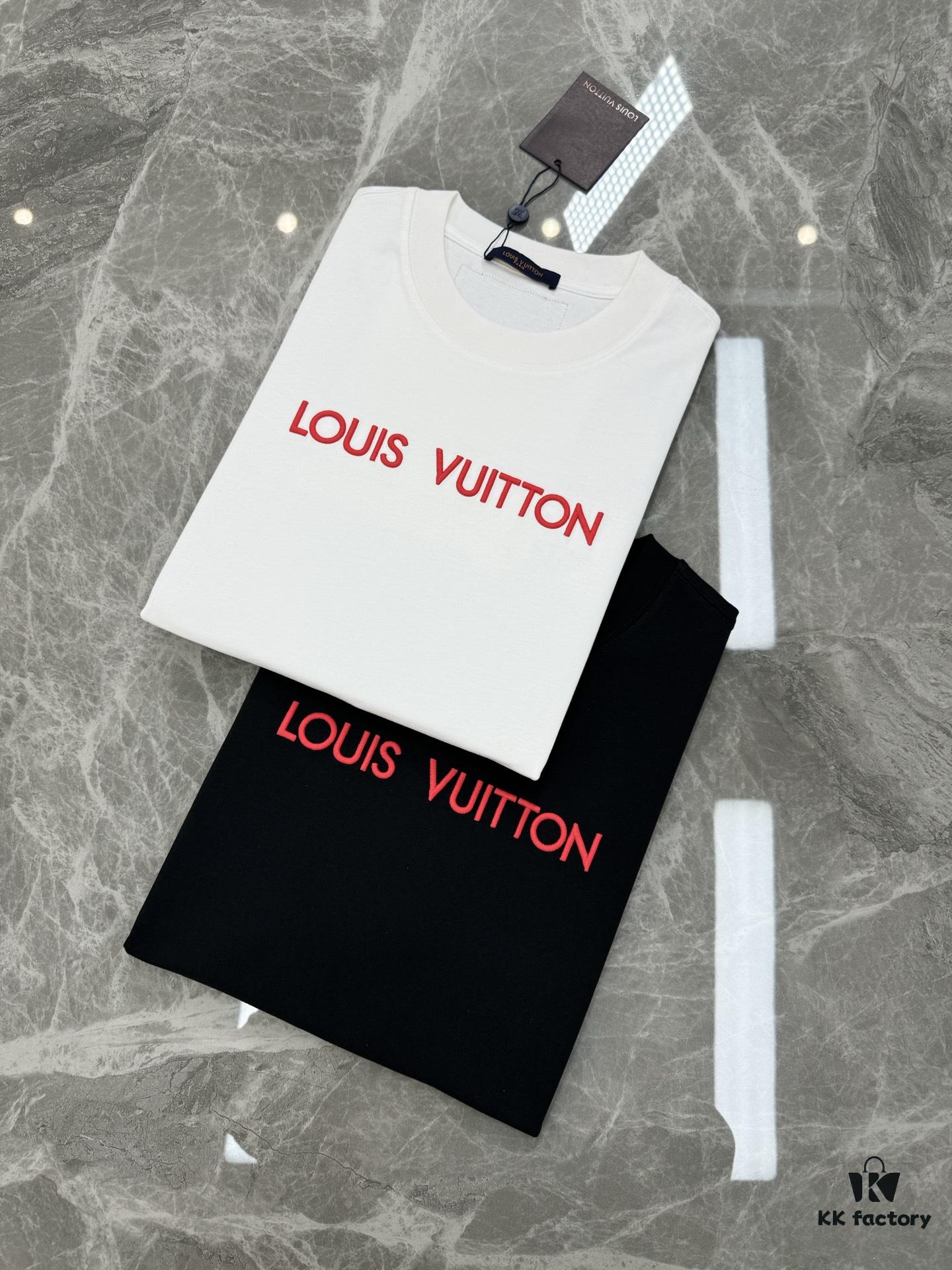 6931129e908475d562cd8fa2 LV-Inspired 2025 New Fashion Short Sleeve T-Shirt, Unisex Design with 3D Embroidered Logo, Premium 40-Single 260g Cotton Fabric, Stylish and Highly Recognizable