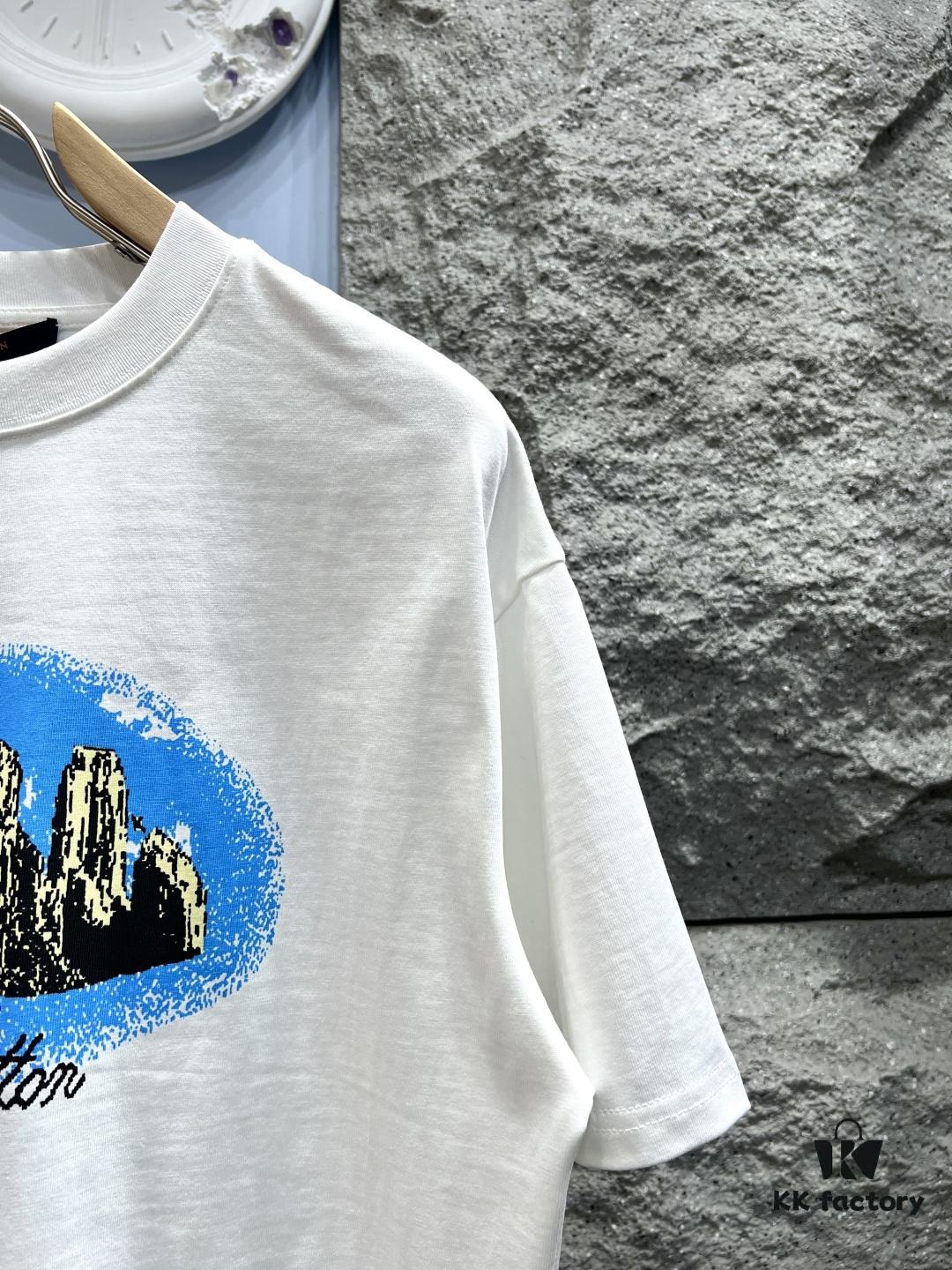 69311389908475d562cd8fe3 Louis Vuitton Western Landscape Print Short-Sleeve T-Shirt
