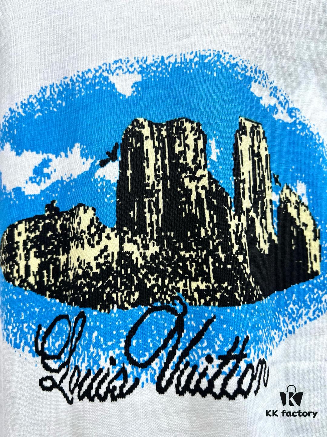 69311396908475d562cd8fe5 Louis Vuitton Western Landscape Print Short-Sleeve T-Shirt