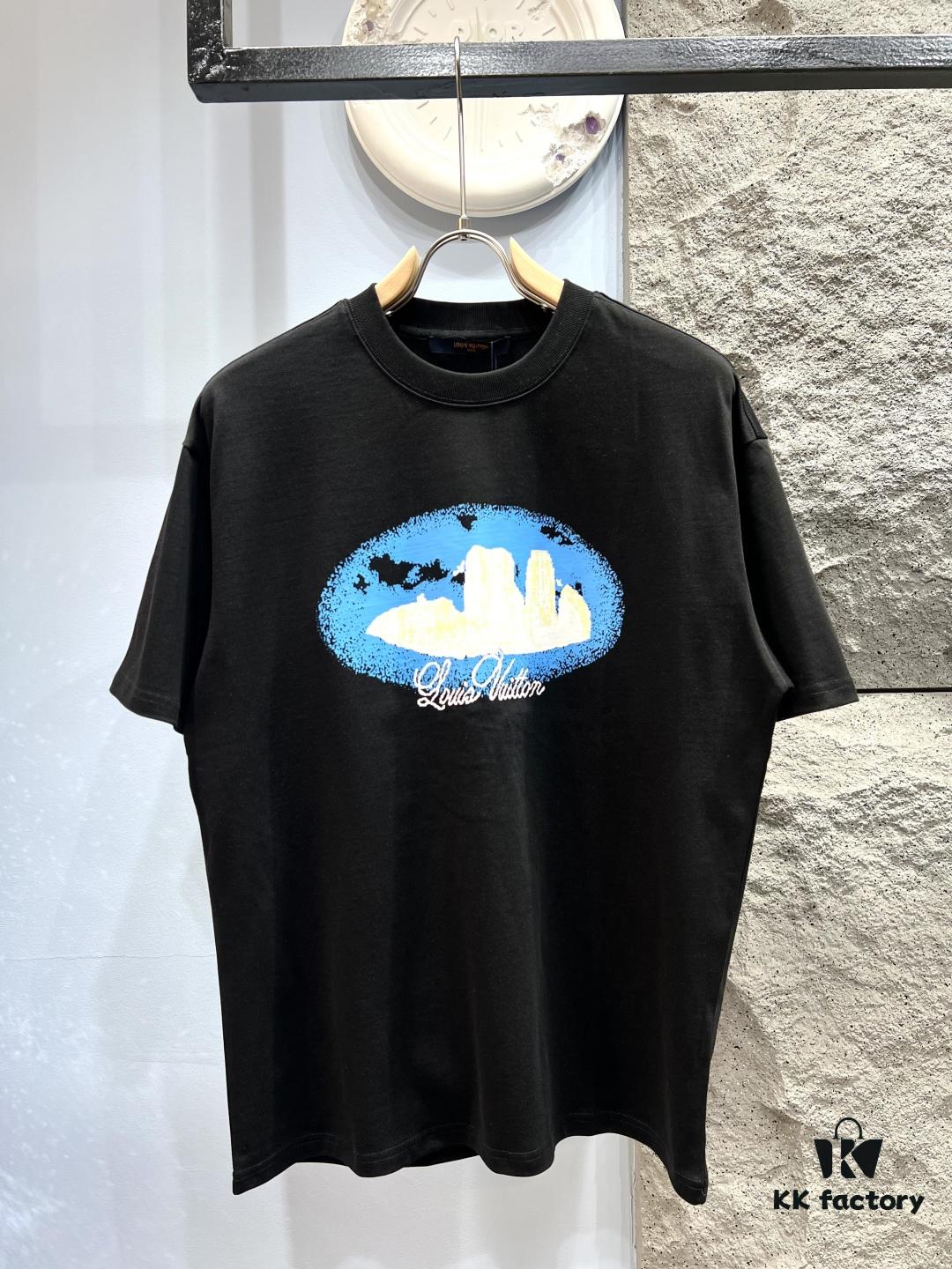 693113a9908475d562cd8fea Louis Vuitton Western Landscape Print Short-Sleeve T-Shirt