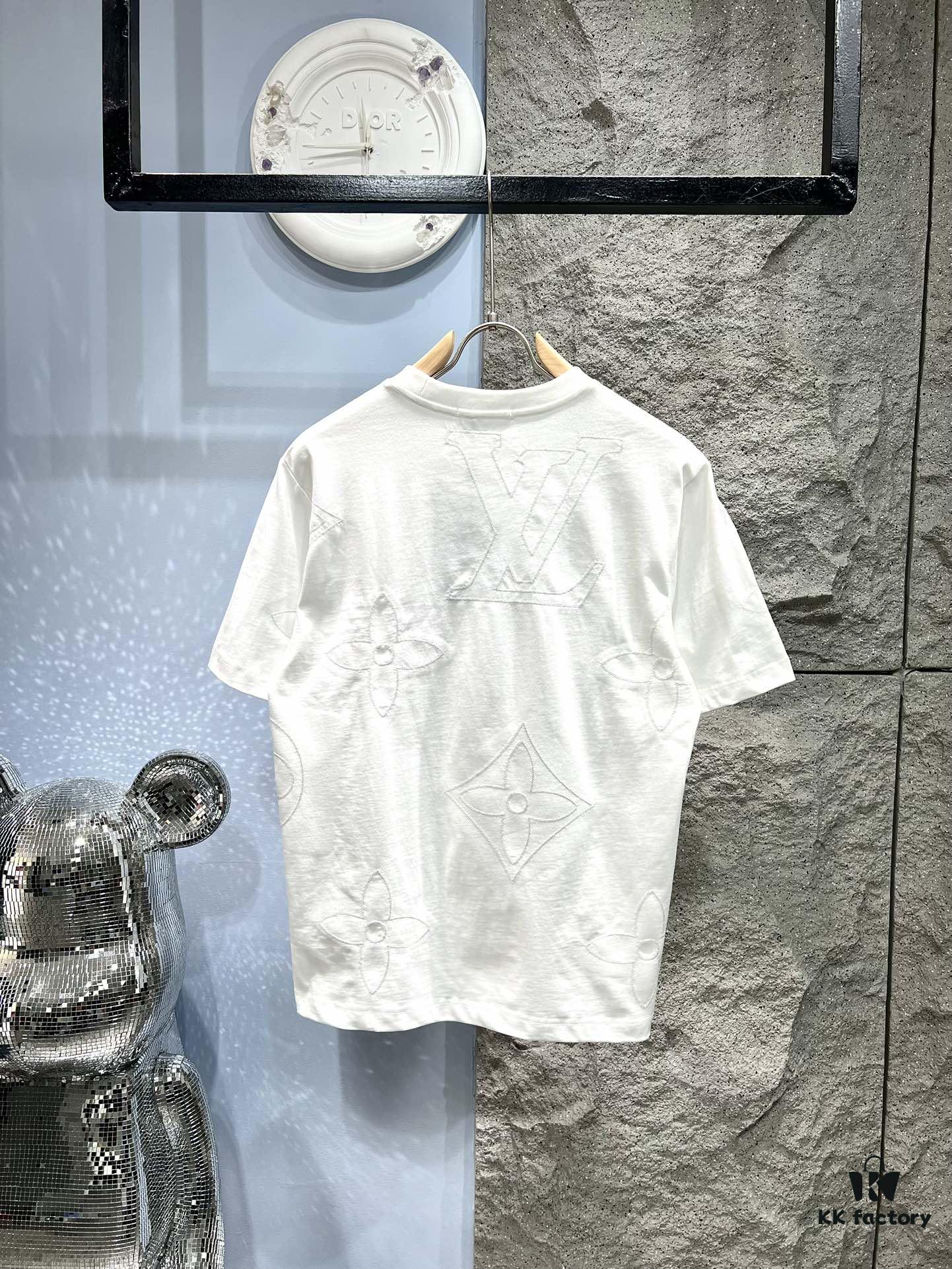 693113ff908475d562cd8ffa Louis Vuitton Monogram Embroidered Jacquard Cut-out T-Shirt