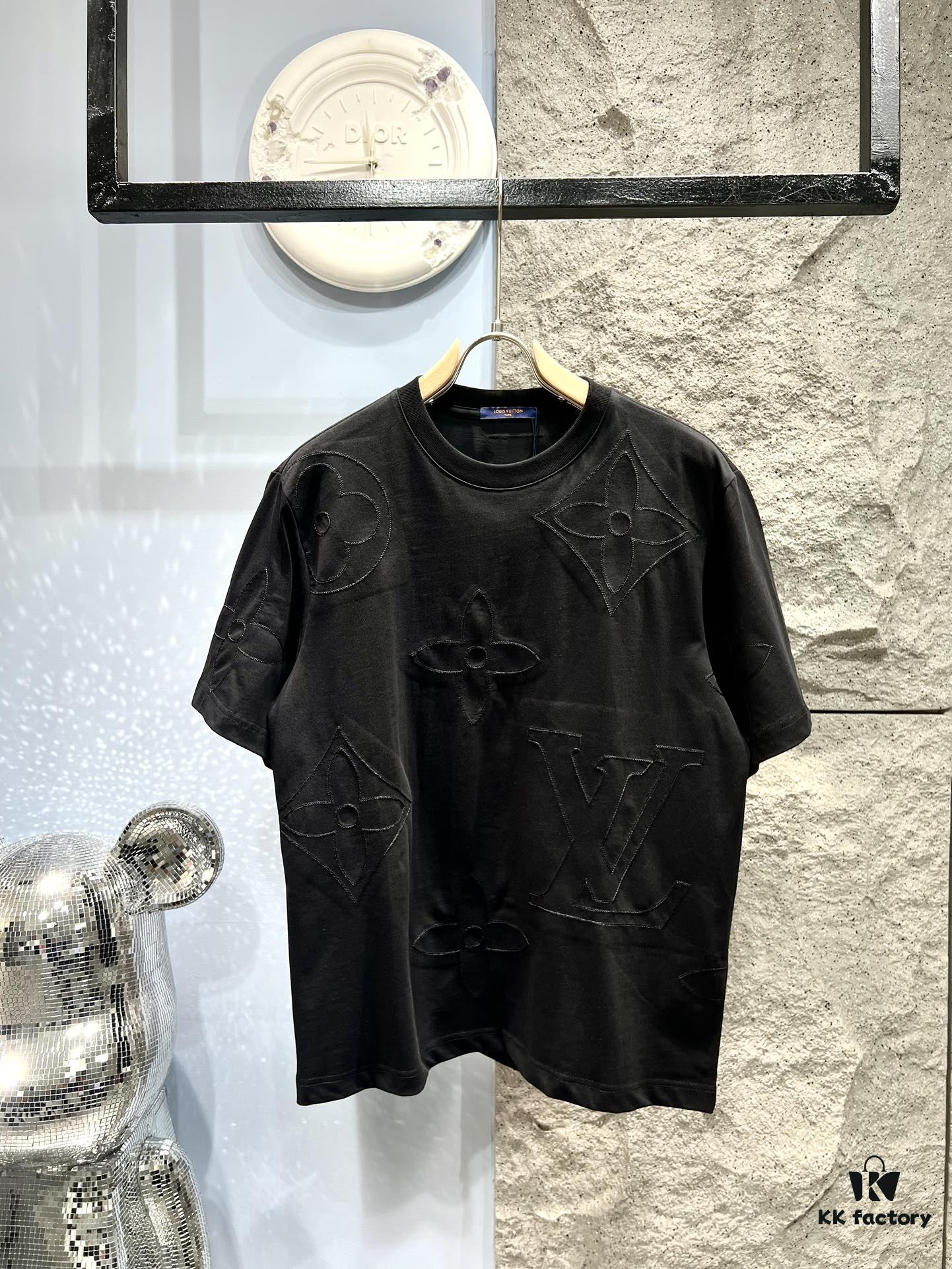 69311407908475d562cd8ffc Louis Vuitton Monogram Embroidered Jacquard Cotton Oversized T-Shirt