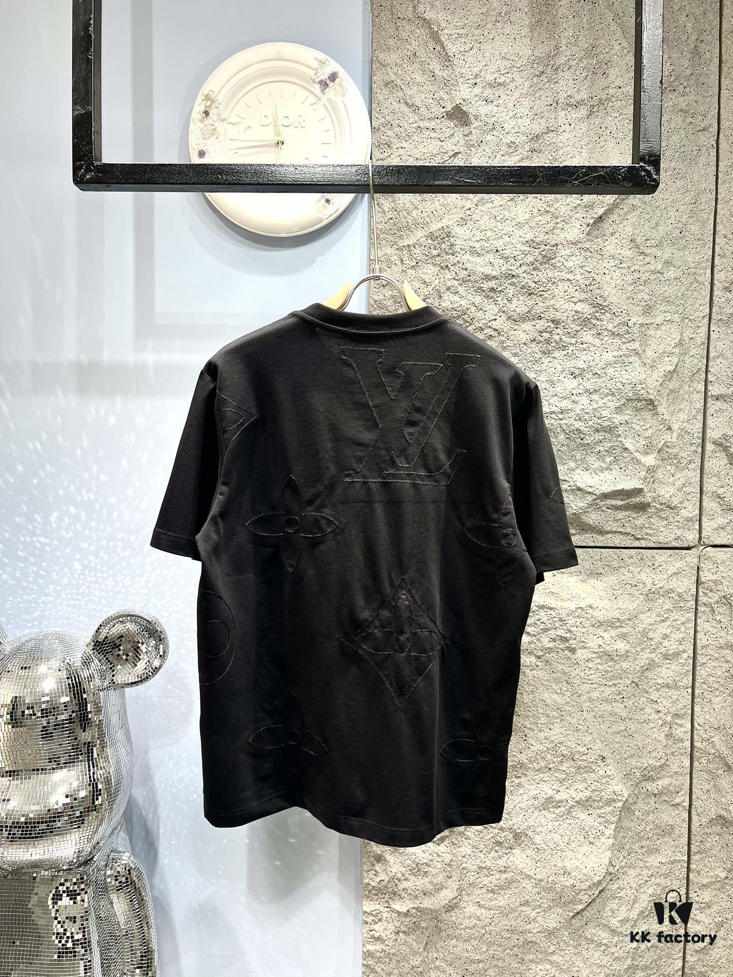 69311425908475d562cd9003 Louis Vuitton Monogram Embroidered Jacquard Cotton Oversized T-Shirt