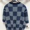 69311557908475d562cd903b 1V 25 New Arrival Cotton Short-Sleeve Round-Neck T-Shirt Featuring Damier Jacquard Pattern and LV Rhinestone Embroidered Patch on Chest for a Refined Touch, Unisex Style