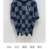 6931155c908475d562cd903d 1V 25 New Arrival Cotton Short-Sleeve Round-Neck T-Shirt Featuring Damier Jacquard Pattern and LV Rhinestone Embroidered Patch on Chest for a Refined Touch, Unisex Style