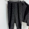 693117d5908475d562cd90cc 1V 25ss New Arrival Track Pants Crafted from Lustrous Technical Fabric, Showcasing the 2025 Spring-Summer Runway Trend. Flocked Matte Damier Pattern Features the Marque L.Vuitton Déposée Logo, with Velvet Trims Adding Textural Depth, Perfectly Paired with Matching Top for a Sharp, Cohesive Look