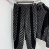 693117de908475d562cd90cd 1V 25ss New Arrival Track Pants Crafted from Lustrous Technical Fabric, Showcasing the 2025 Spring-Summer Runway Trend. Flocked Matte Damier Pattern Features the Marque L.Vuitton Déposée Logo, with Velvet Trims Adding Textural Depth, Perfectly Paired with Matching Top for a Sharp, Cohesive Look