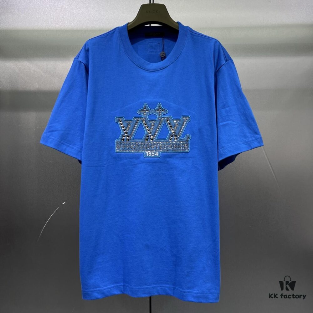 69311801908475d562cd90d5 New Limited Edition Rhinestone Logo Short Sleeve T-Shirt, Full Size Range from S to XL, Item No. 2022160
