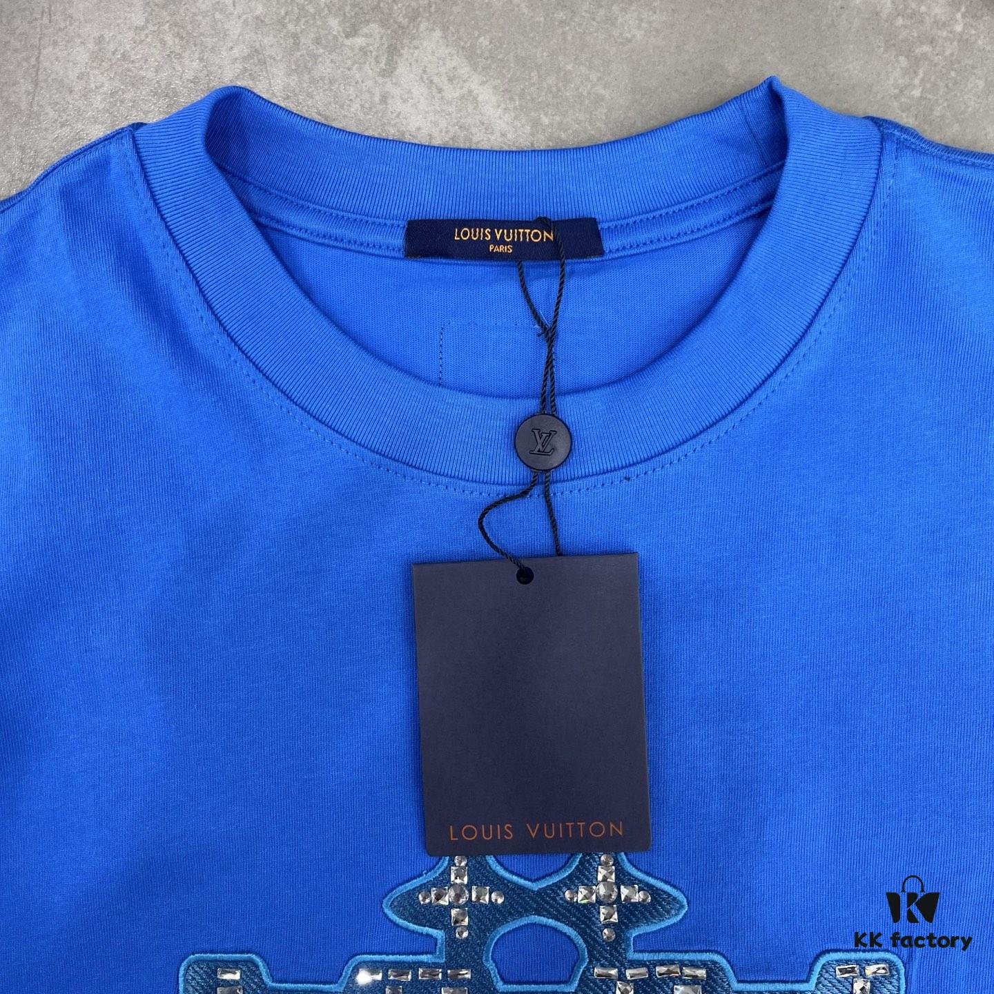 6931180f908475d562cd90d9 New Limited Edition Rhinestone Logo Short Sleeve T-Shirt, Full Size Range from S to XL, Item No. 2022160