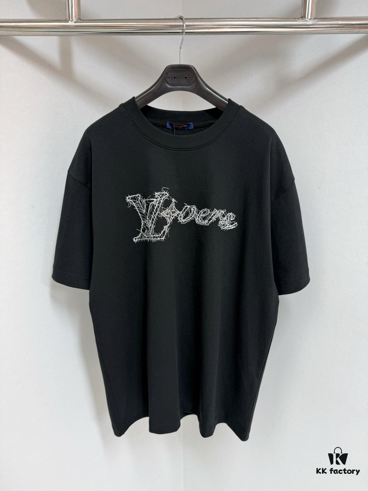 69311856908475d562cd90f2 1V 25 Heavy Embroidery T-Shirt, A True Favorite, 100% Cotton 300g Double Yarn Fabric, Imported Machine Sanskrit Letter Embroidery, Laser Cut Edge, Exquisite Craftsmanship and Soft Texture