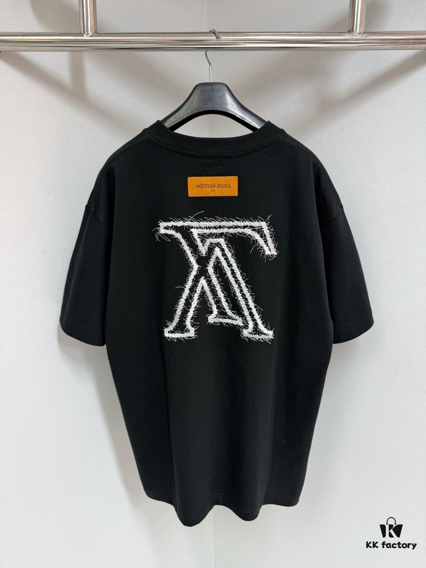 69311858908475d562cd90f3 1V 25 Heavy Embroidery T-Shirt, A True Favorite, 100% Cotton 300g Double Yarn Fabric, Imported Machine Sanskrit Letter Embroidery, Laser Cut Edge, Exquisite Craftsmanship and Soft Texture