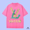 6931191a908475d562cd9130 Luxury Quality LV Louis 2025 Fall Spring Collection Caterpillar Logo Short Sleeve T-Shirt, Distinct from Regular Print, Custom Woven 270G 32-Count Double-Yarn Pure Cotton Fabric, Loose Fit Unisex Design