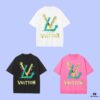 69311922908475d562cd9132 Luxury Quality LV Louis 2025 Fall Spring Collection Caterpillar Logo Short Sleeve T-Shirt, Distinct from Regular Print, Custom Woven 270G 32-Count Double-Yarn Pure Cotton Fabric, Loose Fit Unisex Design