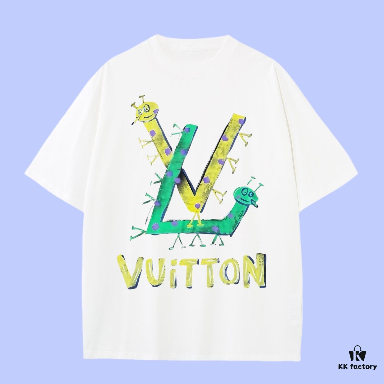 6931195c908475d562cd9142 Luxury Quality LV Louis 2025 Fall Spring Collection Caterpillar Logo Short Sleeve T-Shirt, Premium Woven 270G 32-Count Double-Yarn Cotton Fabric, Distinct from Regular Print, Loose Fit Unisex Design