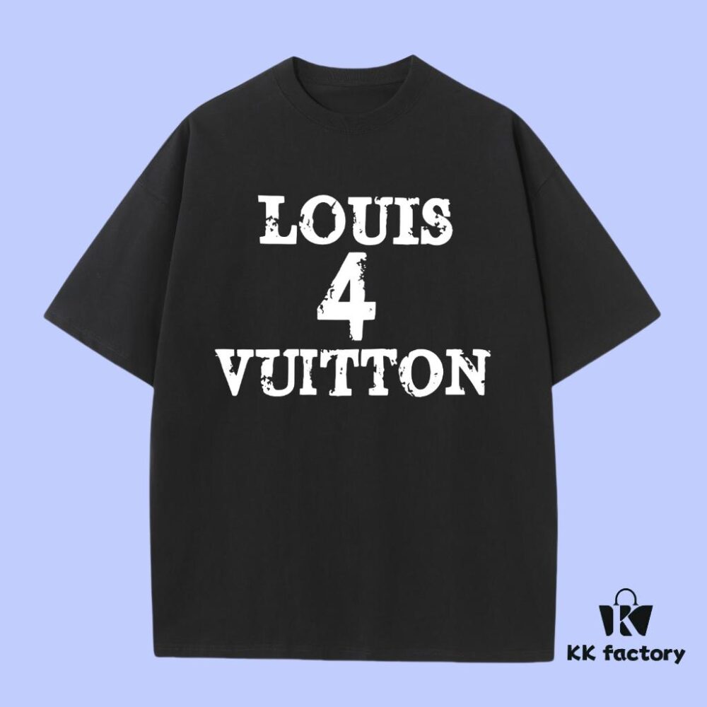 693119d2908475d562cd915b High-End Quality LV Louis 2025 Fall Spring Collection Slogan 4 Short Sleeve T-Shirt, Distinctive from Regular Print, Made of Custom-Woven 270G 32-Thread Double-Yarn Pure Cotton Fabric, Loose Fit Unisex Design