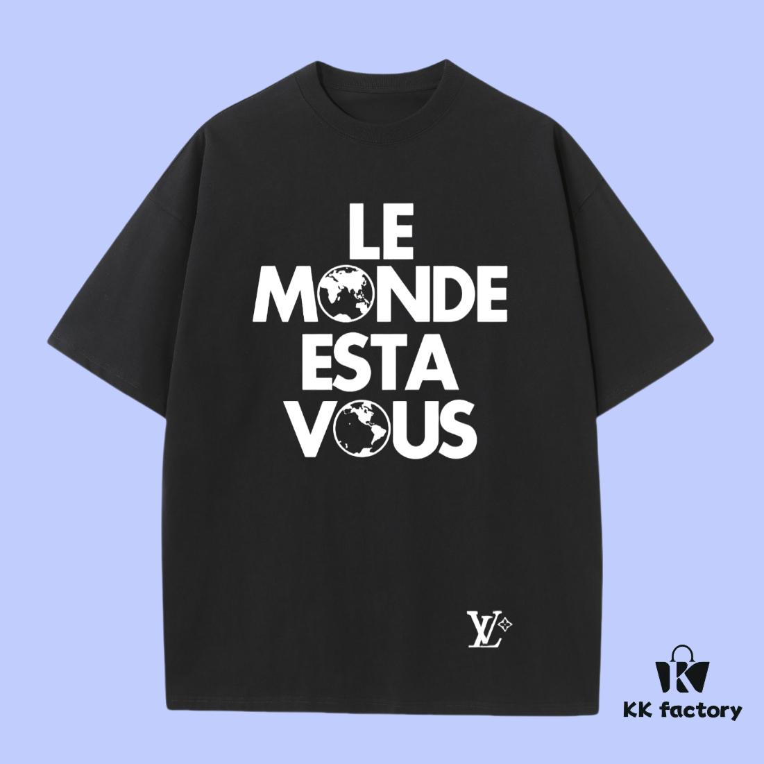69311a1c908475d562cd916f Luxury Quality LV Louis 2025 Fall Spring Collection Slogan Earth 🌏 Short Sleeve T-Shirt, Distinctive from Regular Prints, Crafted with 270G 32-Ne Double-Yarn Pure Cotton Fabric, Loose Fit Unisex Design