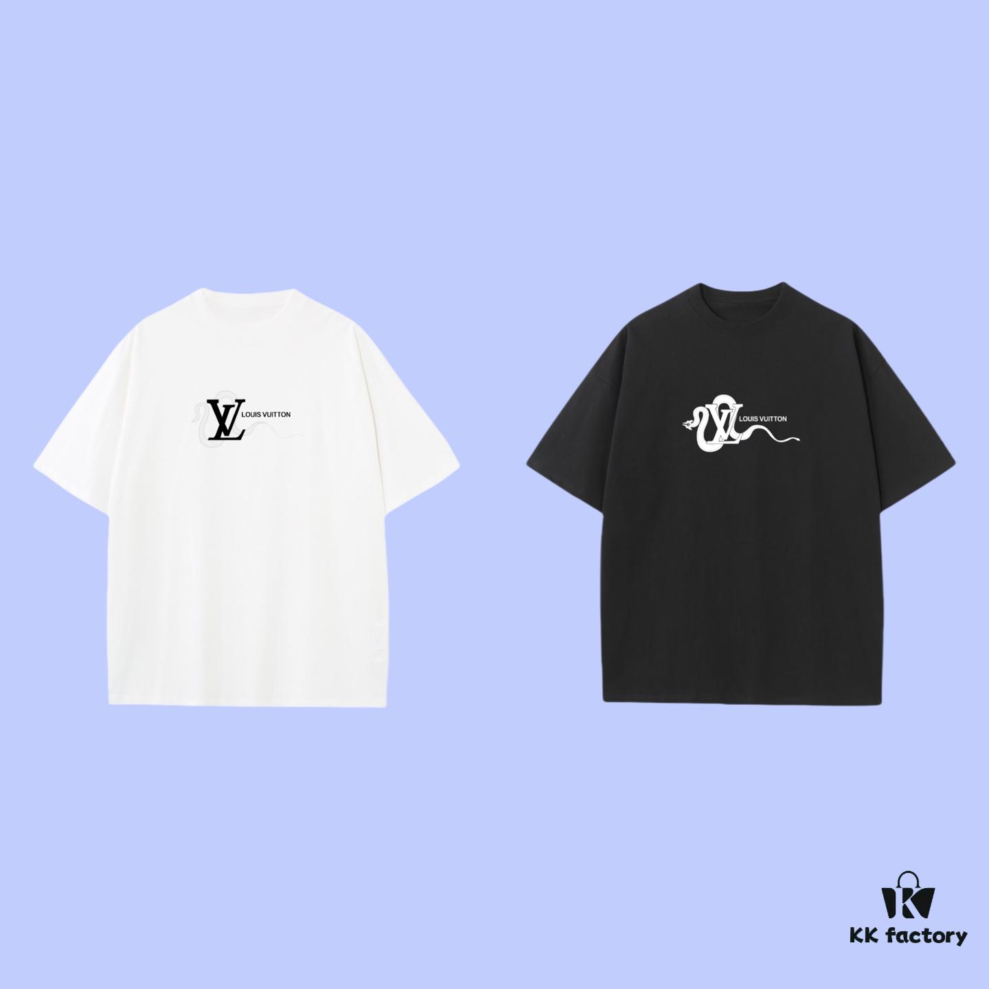 69311a21908475d562cd9171 Luxury Quality LV Louis 2025 Fall Spring Collection Snake Year Logo T-Shirt, Distinct from Regular Printing, Custom Woven 270G 32-Count Double-Yarn Pure Cotton Fabric, Loose Fit Unisex Design