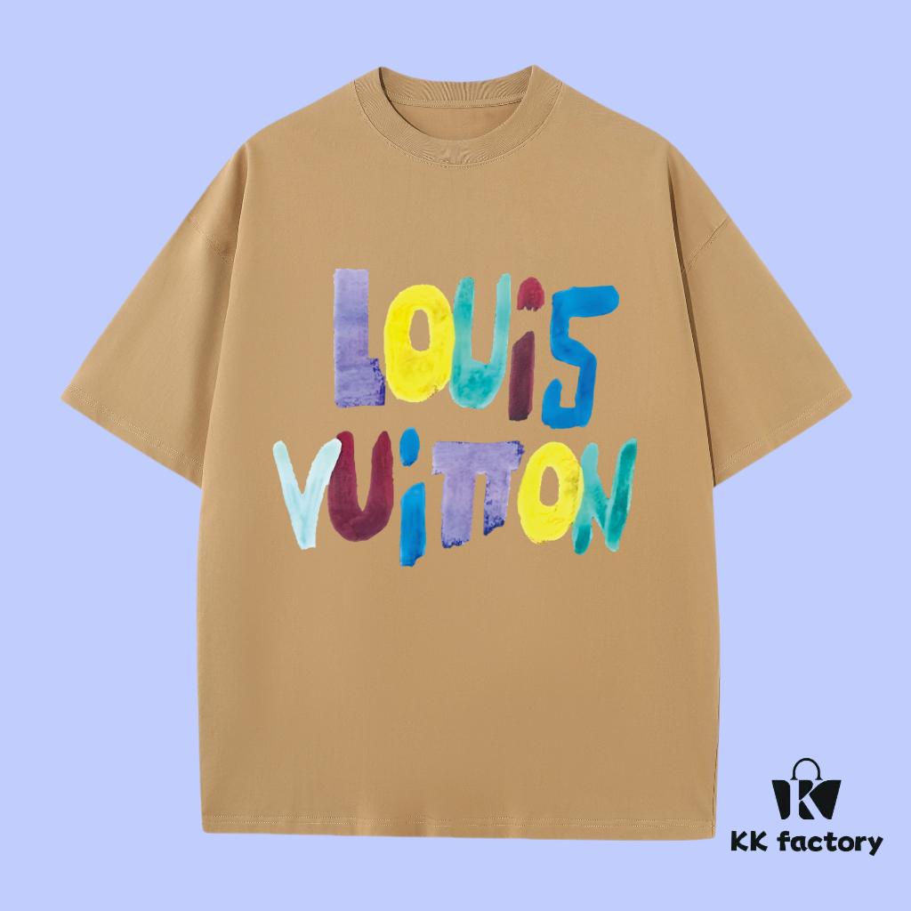 69311a28908475d562cd9175 Luxury Quality LV Louis 2025 Fall Spring Collection Colorful Logo Short Sleeve T-Shirt, Distinct from Regular Print, Made of Custom-Woven 270G 32-Thread Double-Yarn Pure Cotton Fabric, Loose Fit Unisex Design