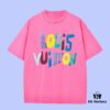 69311a34908475d562cd9177 Luxury Quality LV Louis 2025 Fall Spring Collection Colorful Logo Short Sleeve T-Shirt, Distinct from Regular Print, Crafted with 270G 32-Count Double-Yarn Pure Cotton Fabric, Loose Fit Unisex Design
