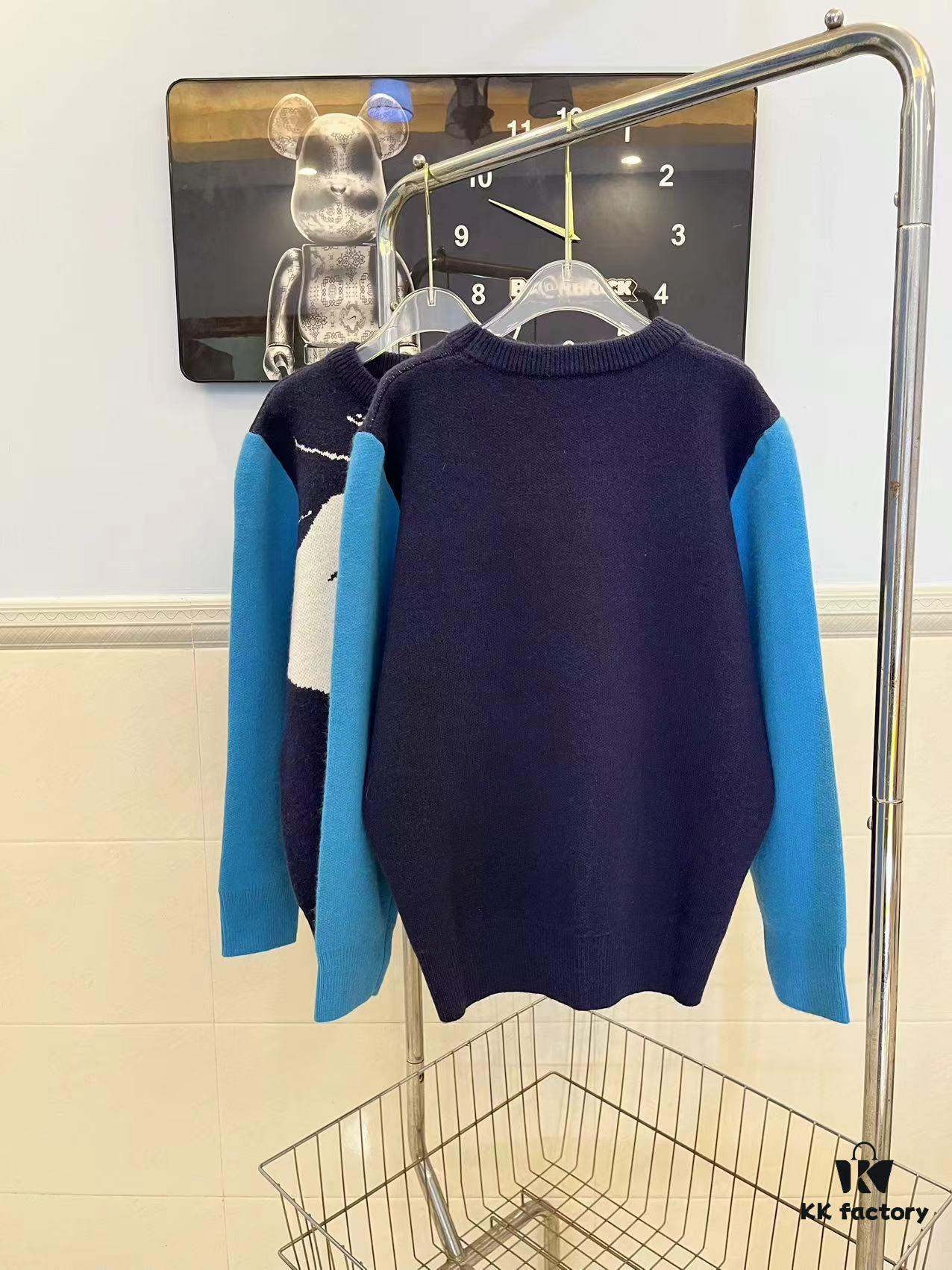 69311ab8908475d562cd9193 GUCCI x Artist Collaboration Face Print Crew Neck Long Sleeve Sweater