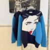 69311abc908475d562cd9194 GUCCI x Artist Collaboration Face Print Crew Neck Long Sleeve Sweater