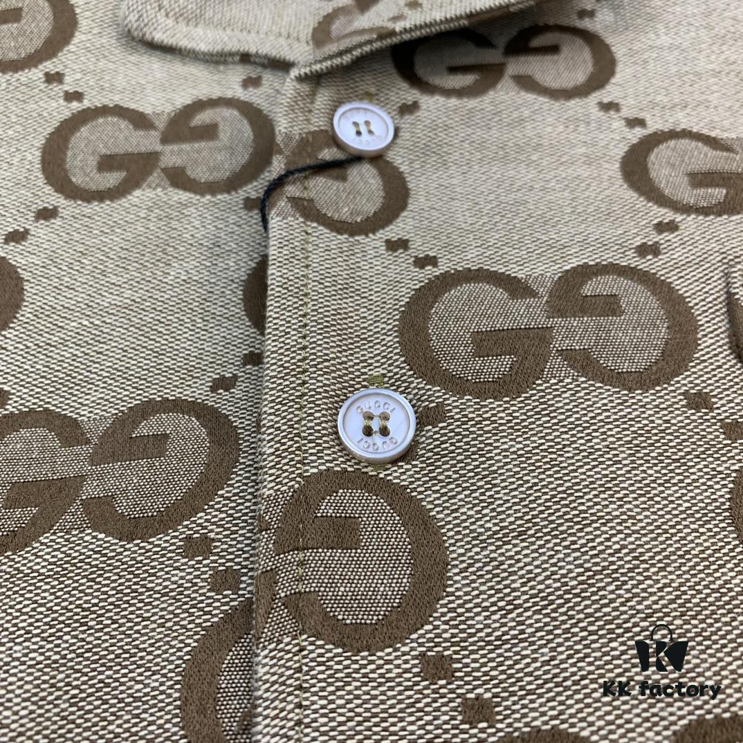 69311b45908475d562cd91c6 New Gucci GUCCI 24FW Double G Jacquard Lapel Long-Sleeve Shirt Jacket