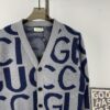New GUCCI Double G Monogram Knit Cardigan Unisex