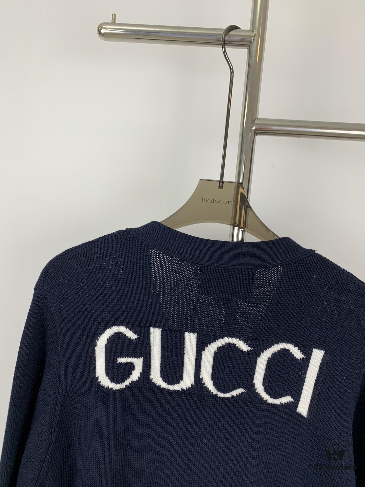 69311bce908475d562cd91ef New Gucci Jacquard Knit V-Neck Cardigan Unisex College Style