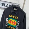 69311c0e908475d562cd9200 New Gucci Red-Green Double Ring Print Checked Oversized Logo Button Shirt